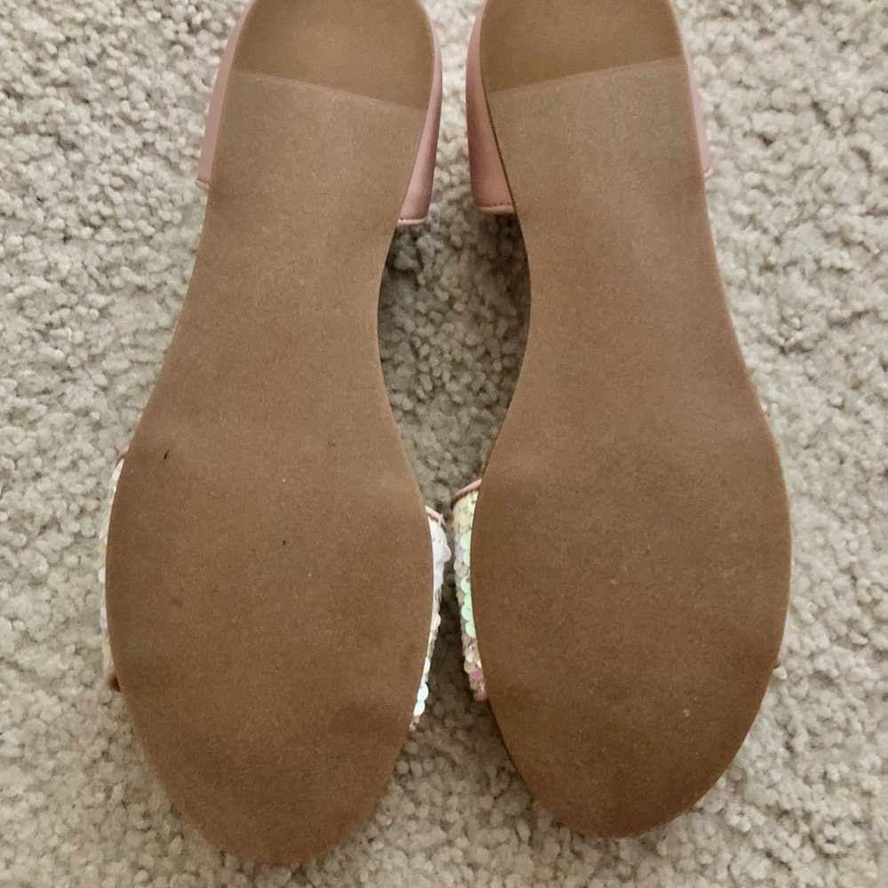 Steve Madden Women’s Sandals Sidestep Sequined Slip On Flats - Picture 7 of 14